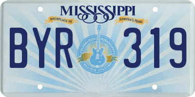 MS license plate BYR319