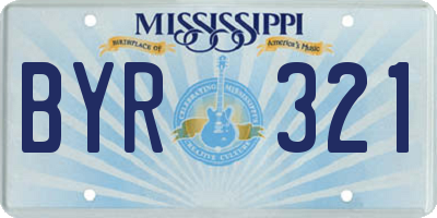 MS license plate BYR321