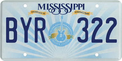 MS license plate BYR322