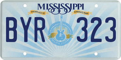 MS license plate BYR323