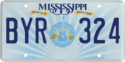 MS license plate BYR324