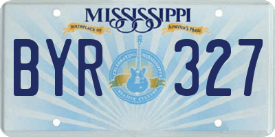 MS license plate BYR327