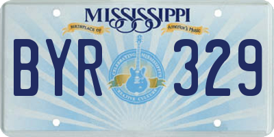 MS license plate BYR329