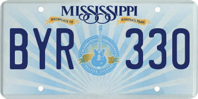 MS license plate BYR330