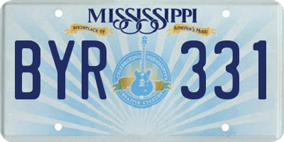MS license plate BYR331