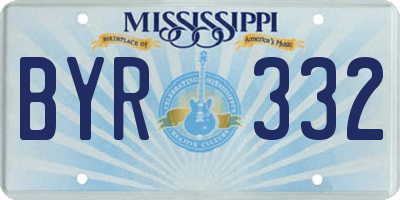 MS license plate BYR332