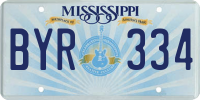 MS license plate BYR334