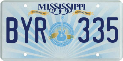 MS license plate BYR335