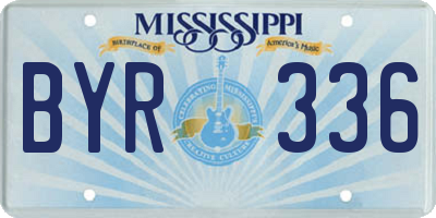 MS license plate BYR336