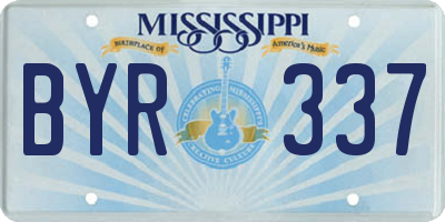 MS license plate BYR337