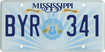 MS license plate BYR341