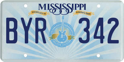 MS license plate BYR342