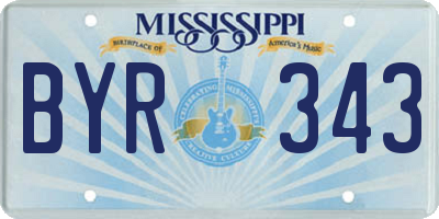 MS license plate BYR343