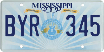 MS license plate BYR345