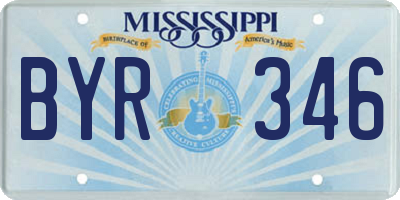 MS license plate BYR346