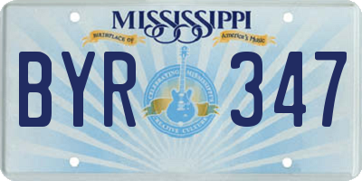 MS license plate BYR347