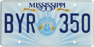 MS license plate BYR350