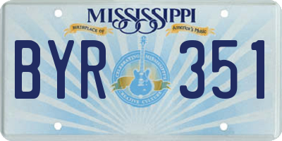 MS license plate BYR351