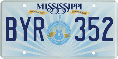 MS license plate BYR352