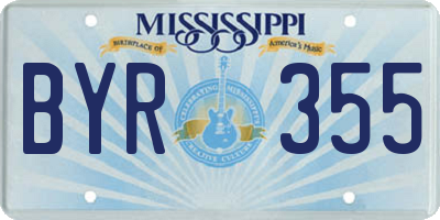MS license plate BYR355