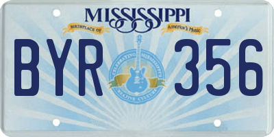MS license plate BYR356