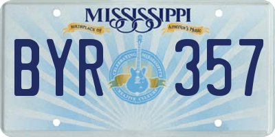 MS license plate BYR357