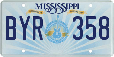 MS license plate BYR358