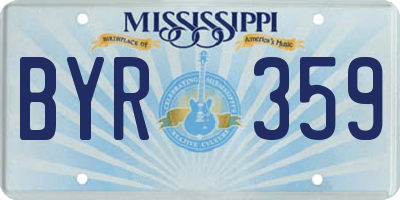MS license plate BYR359