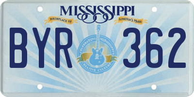 MS license plate BYR362
