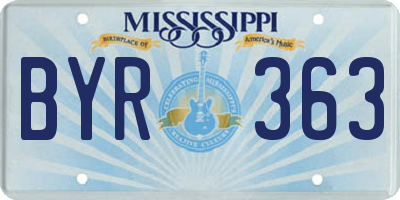 MS license plate BYR363