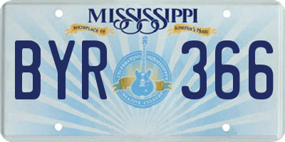 MS license plate BYR366