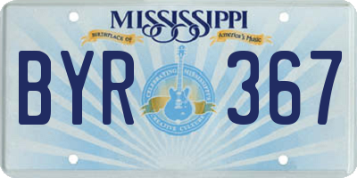 MS license plate BYR367