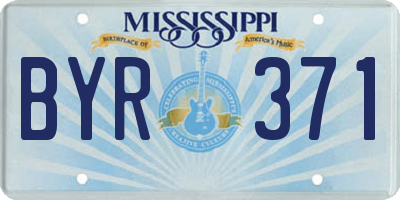 MS license plate BYR371