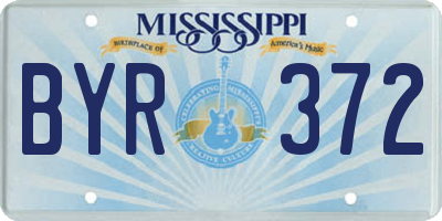 MS license plate BYR372