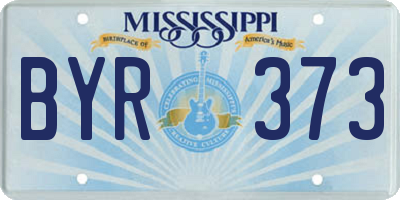 MS license plate BYR373