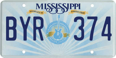 MS license plate BYR374
