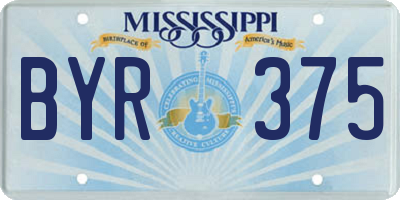 MS license plate BYR375