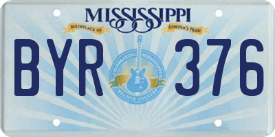 MS license plate BYR376
