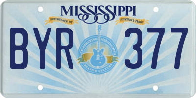 MS license plate BYR377