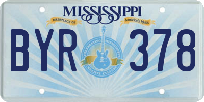 MS license plate BYR378