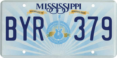 MS license plate BYR379