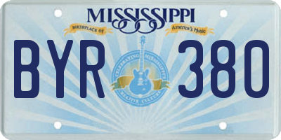 MS license plate BYR380