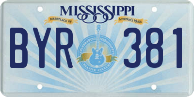 MS license plate BYR381