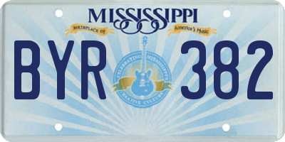 MS license plate BYR382