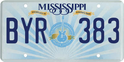 MS license plate BYR383