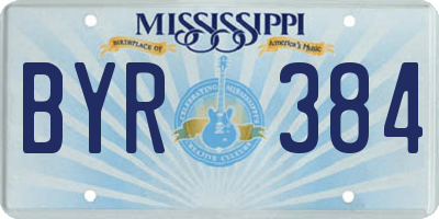 MS license plate BYR384