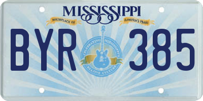 MS license plate BYR385