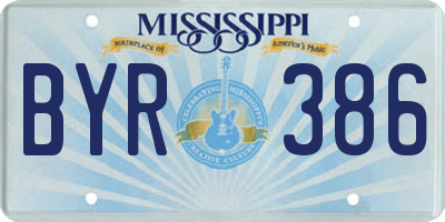 MS license plate BYR386