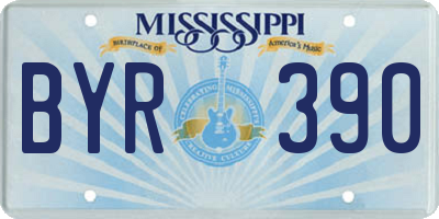 MS license plate BYR390