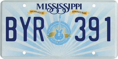 MS license plate BYR391